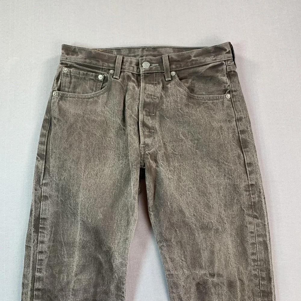 Levis 501 XX Jeans Mens 32x32‎ Brown Faded Button Fly Straight Whiskered Denim